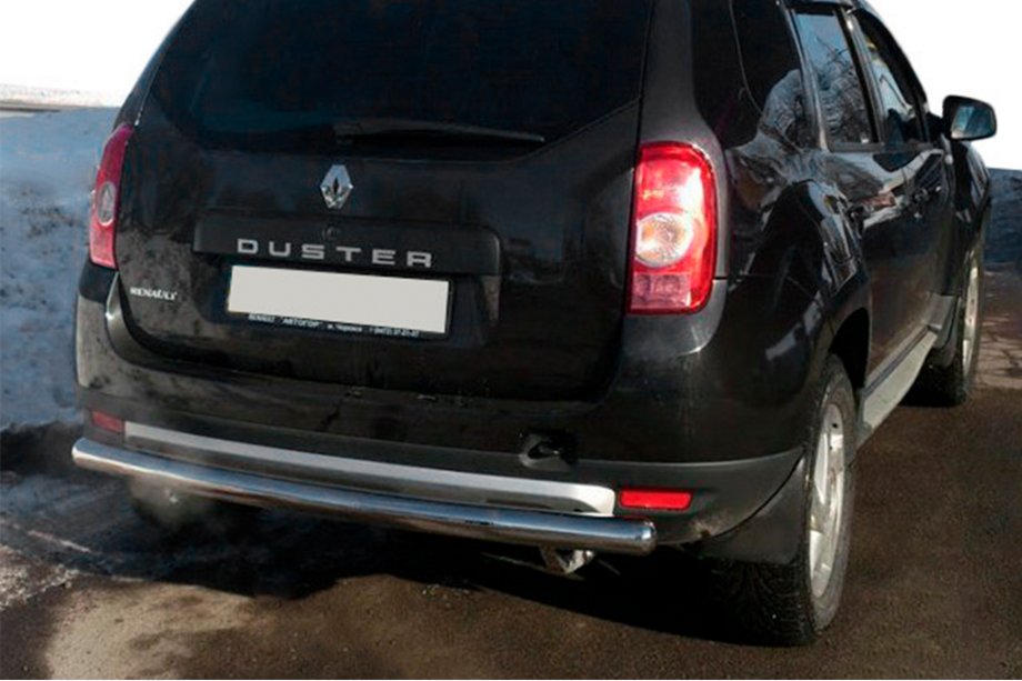 Dacia Duster 2008–2018 Rovný zadný ochranný rám (nerez) Image