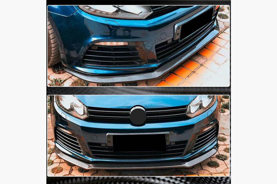 Volkswagen Golf 6 2008–2014 Predný nárazníkový spojler Lip V2 (pre R HB 2010-2013, karbón) Fotografia 3
