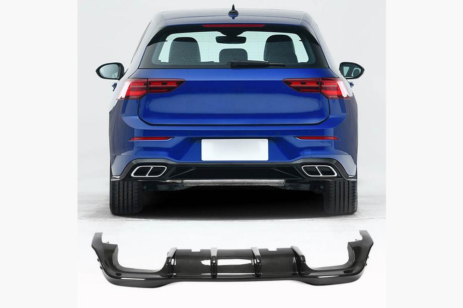 Volkswagen Golf 8 2019– Difúzor zadného nárazníka (pre R HB, suchý karbón) Fotografia 1