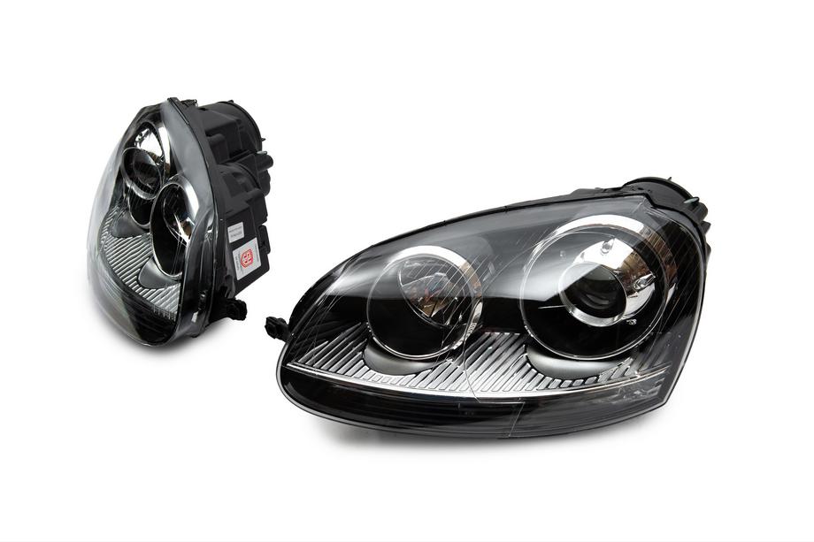Volkswagen Golf 5 2003–2009 Predné svetlomety s projektorovou šošovkou Black (2 ks) Image