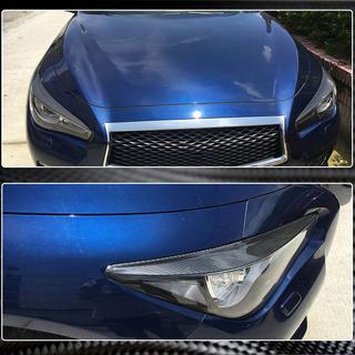 Mračítka na svetlá (pre Q50 2014-2017, karbón) Infiniti Q50/Q60 2013–2024 fotografia 3