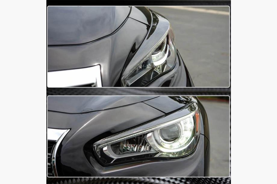 Infiniti Q50/Q60 2013–2024 Mračítka na svetlá (pre Q50 2014-2017, karbón) Fotografia 4