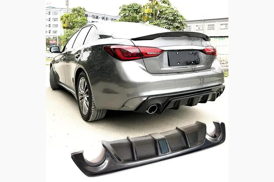 Infiniti Q50/Q60 2013–2024 Difúzor zadného nárazníka V4 (pre Q50 Base/Sport 2018-2023, karbón) Fotografia 1
