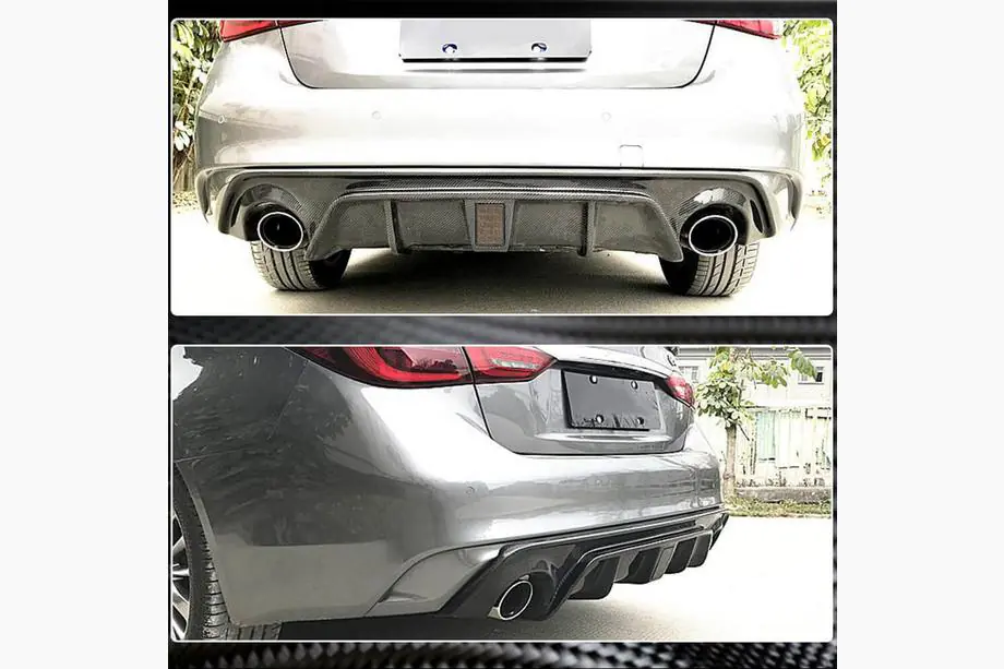 Infiniti Q50/Q60 2013–2024 Difúzor zadného nárazníka V4 (pre Q50 Base/Sport 2018-2023, karbón) Fotografia 9