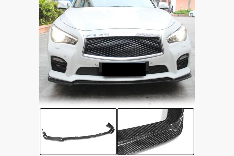 Infiniti Q50/Q60 2013–2024 Karbonová lišta na predný nárazník Lip V2 (pre Q50 Sport 2014-2017, Carbon) Fotografia 1