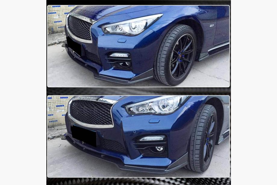 Infiniti Q50/Q60 2013–2024 Karbonová lišta na predný nárazník Lip V2 (pre Q50 Sport 2014-2017, Carbon) Fotografia 3