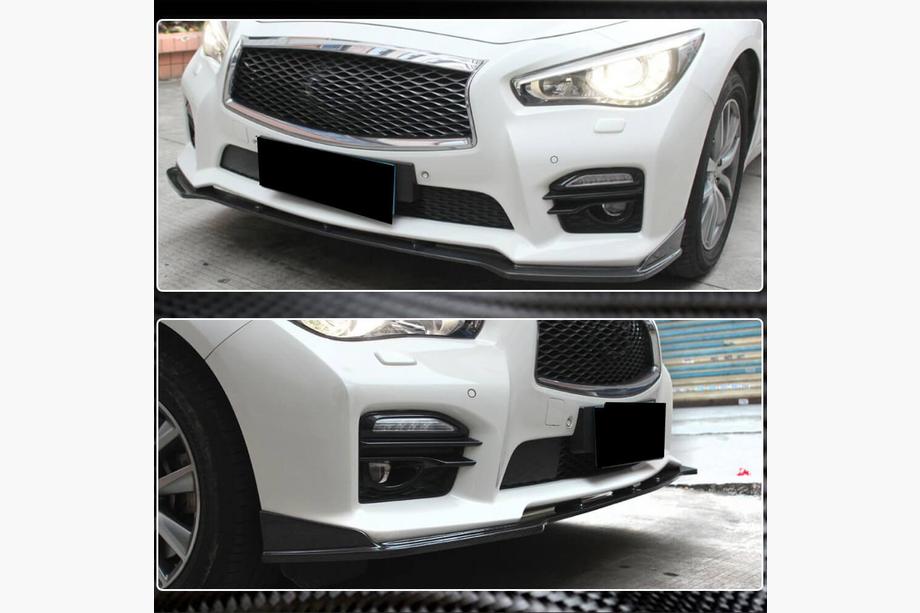 Infiniti Q50/Q60 2013–2024 Karbonová lišta na predný nárazník Lip V2 (pre Q50 Sport 2014-2017, Carbon) Fotografia 4