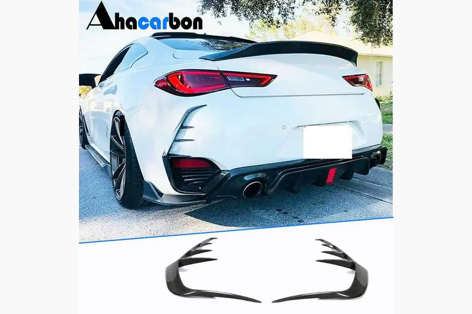 Infiniti Q50/Q60 2013–2024 Kryty zadného nárazníka (pre Q60 2016-2022, karbón) Fotografia 1