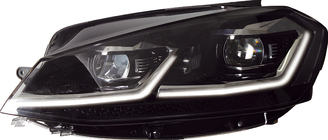 Volkswagen Golf 7/E-Golf 2012–2020 Predné svetlomety Silver FullLed Style (2012-2017, 2 ks) fotografia 1