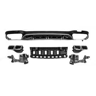 Zadný difúzor s koncovkami výfuku E63-Design Silver (pre AMG/AMG-Line 2016-2020) fotografia 1