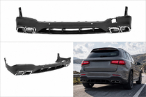 Mercedes GLC X253 2015–2022 Zadný difúzor s koncovkami výfuku Silver (AMG63 Design) fotografia 1