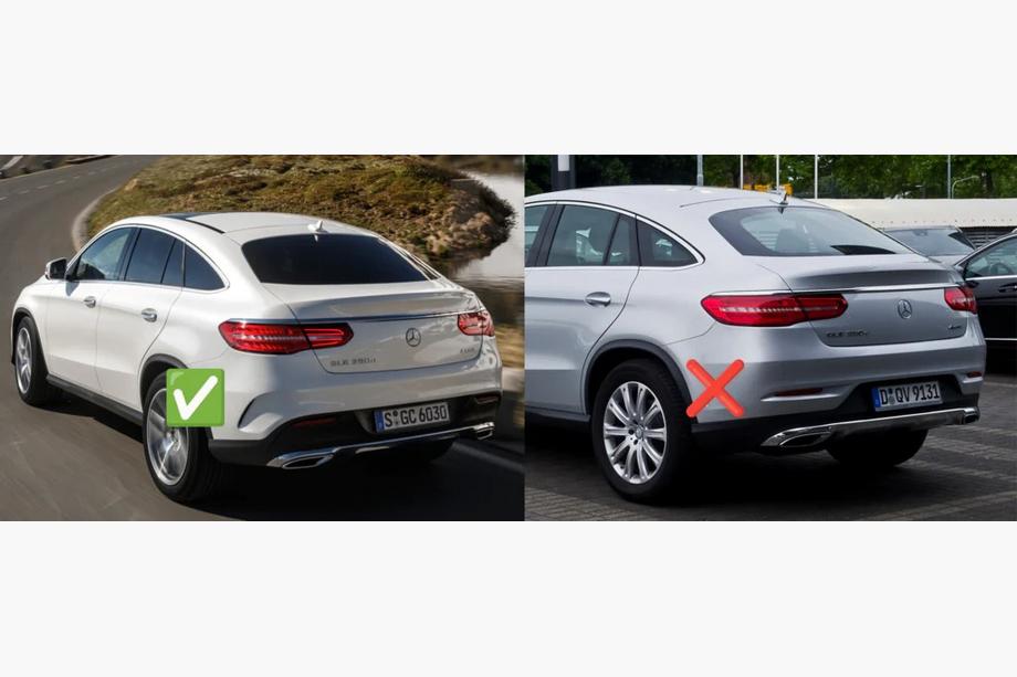 Mercedes GLE kupé C292 2015–2019 Zadný difúzor s koncovkami výfuku Silver (dizajn GLE63) Fotografia 4