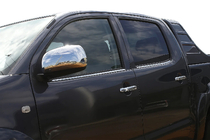 Toyota Hilux 2006–2015 Okenné lišty (4 ks, nerez) Carmos - turecká oceľ fotografia 1