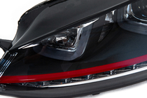 Volkswagen Golf 7/E-Golf 2012–2020 Predné svetlomety Red-V2 (2012-2017, dynamické smerovky, 2 ks) fotografia 12