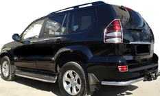 Toyota Land Cruiser Prado 120 2002–2009 Zadné rohové diely AK003 (2 ks, nerez) fotografia 1