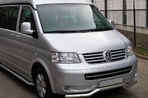 Volkswagen T5 Multivan 2003–2010 Predný ochranný rám Vlna (nerez) fotografia 1