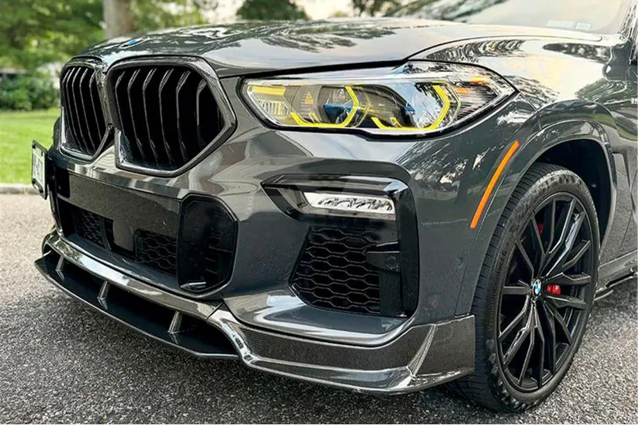 BMW X6 G06 2019–2027 Predný nárazníkový lip Carbon V1 (pre M-Sport, 2018-2022) Fotografia 1