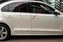 Volkswagen Jetta 2011–2018 Horné lišty okien 6 ks, nerez fotografia 1
