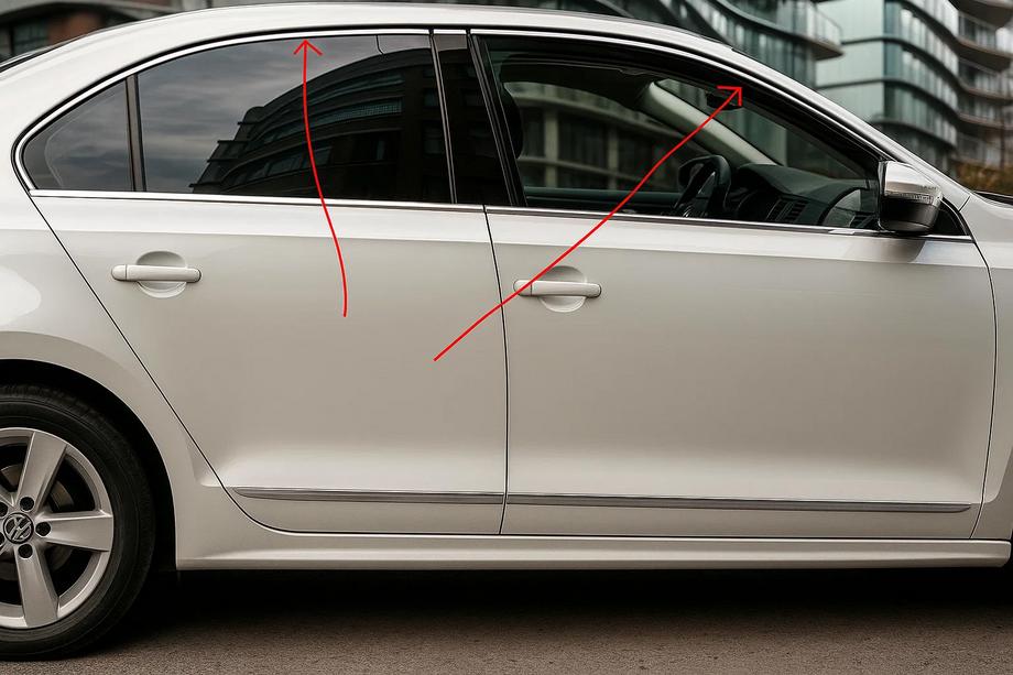 Volkswagen Jetta 2011–2018 Horné lišty okien 6 ks, nerez OmsaLine – talianska nehrdzavejúca oceľ Image