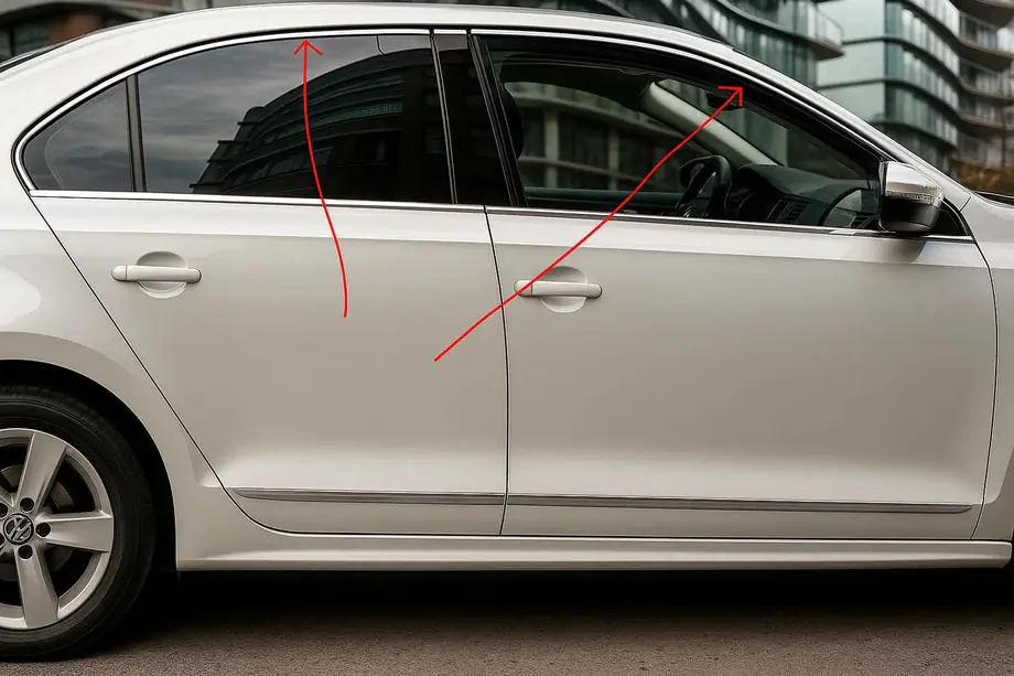 Volkswagen Jetta 2011–2018 Horné lišty okien 6 ks, nerez Image