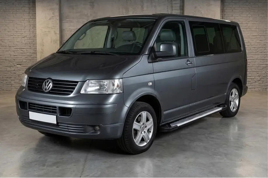 Volkswagen T5 Transporter 2003–2010 Bočné nášľapy Line (2 ks, hliník) Fotografia 1