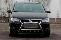 Volkswagen Touran 2003–2010 Predný ochranný rám WT003 (nerez) 60 mm, s nápisom fotografia 1
