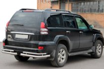 Toyota Land Cruiser Prado 120 2002–2009 Zadné dvojité rohové rámy AK003-1 (2 ks, nerez) fotografia 3
