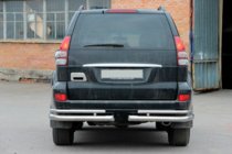 Toyota Land Cruiser Prado 120 2002–2009 Zadné dvojité rohové rámy AK003-1 (2 ks, nerez) fotografia 2