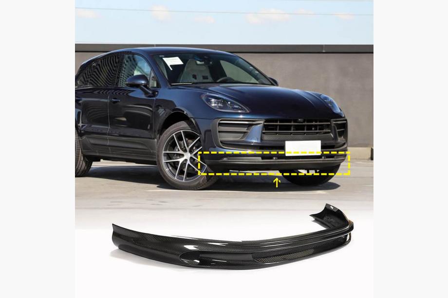 Porsche Macan 2014–2024 Karbonová lišta predného nárazníka Lip (2022+, Karbón) Image