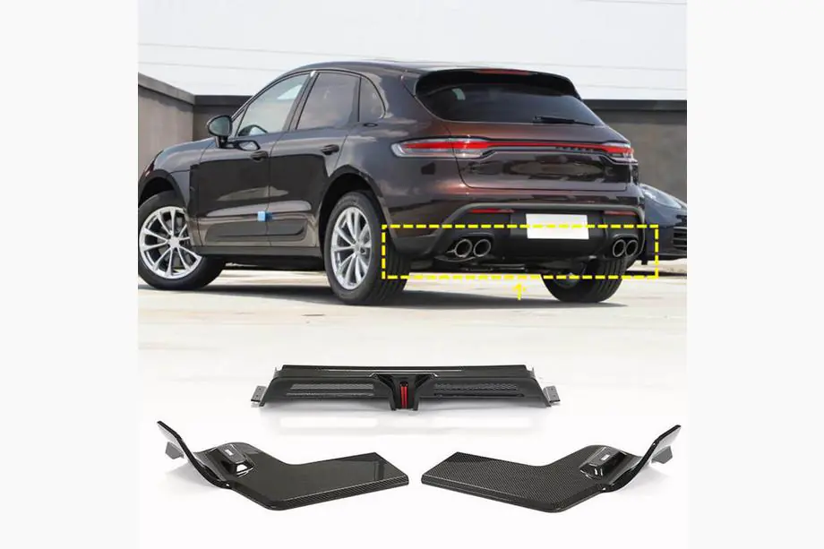 Porsche Macan 2014–2024 Difúzor zadného nárazníka V2 (2021+, karbón) Image