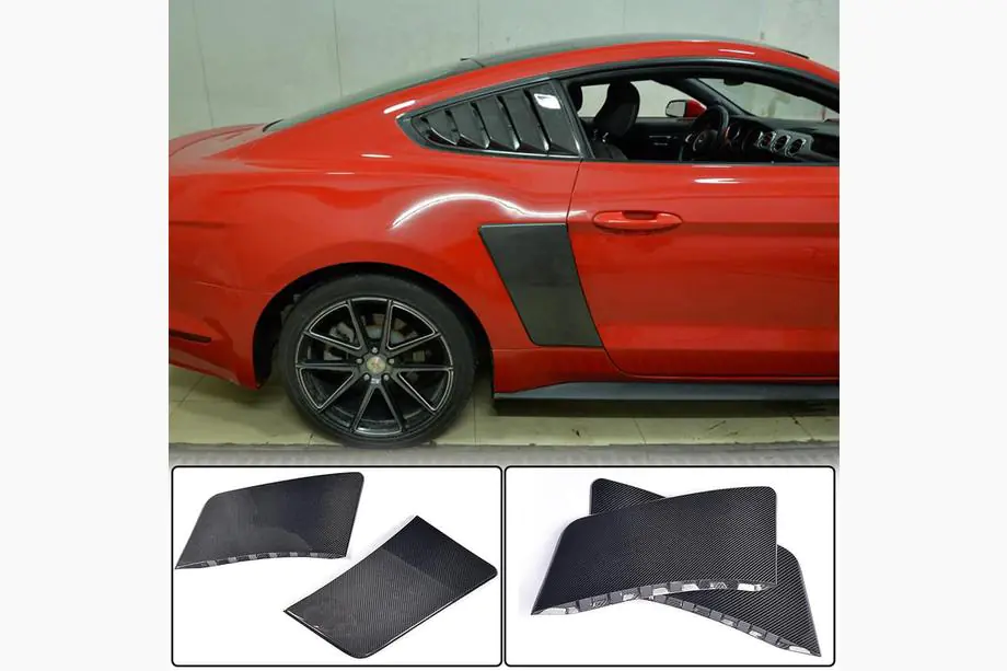 Ford Mustang 2015–2023 Kryty zadných blatníkov (2015-2017, Karbon) Fotografia 1