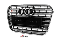 Audi A6 C7 2011–2017 Predná čierna maska chladiča s chrómovým rámikom S-style (2011-2014) fotografia 2