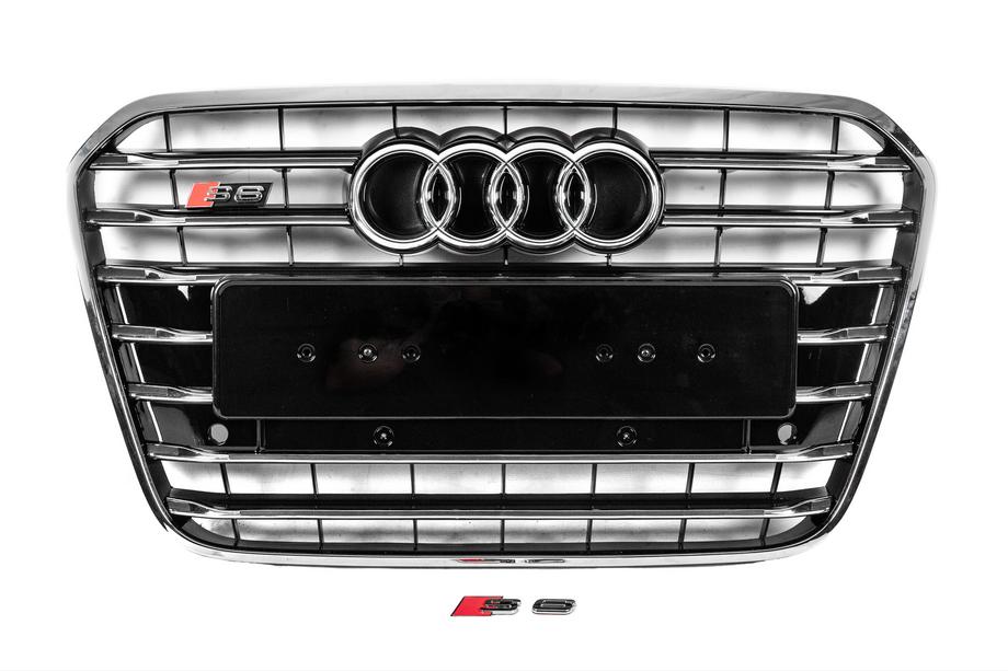 Audi A6 C7 2011–2017 Predná čierna maska chladiča s chrómovým rámikom S-style (2011-2014) Image