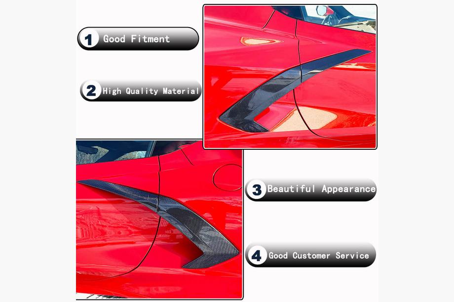 Chevrolet Corvette C8 2019– Karbonové kryty zadných blatníkov (2019-2022, Carbon) Fotografia 3
