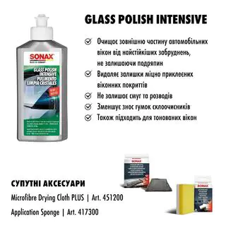 Intenzívna leštenka-čistič skla 250 ml SONAX Scheiben Reinigungs Politur intensiv fotografia 2