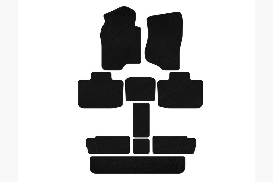 Cadillac Escalade 2007–2014 Deluxe textilné rohože (3 rady, čierne) Image