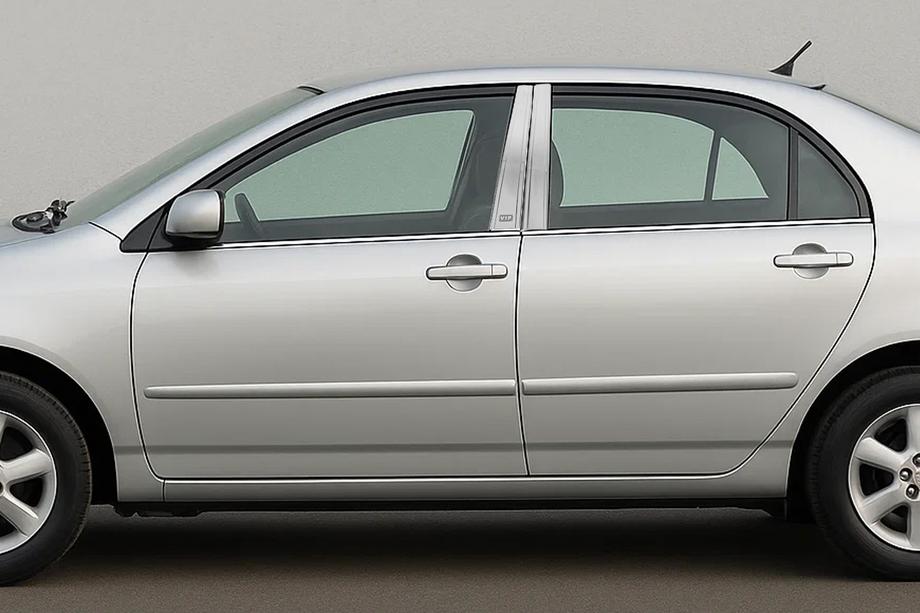 Toyota Corolla 2002–2007 Chrómové lišty na stĺpiky dverí (4 ks, nerez) Image