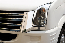 Volkswagen Crafter 2006–2016 Nerezové kryty svetlometov (2 ks) fotografia 3