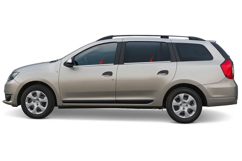 Dacia Logan MCV 2013–2020 Okenné lišty (4 ks, nerez) Image