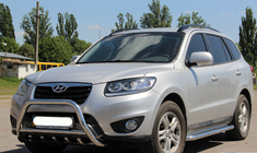 Hyundai Santa Fe 2 2006–2012 Predný ochranný rám WT003 (nerez) fotografia 4