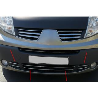 Chrómové lišty na spodnú mriežku (6 ks, nerez)