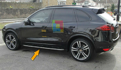 Porsche Cayenne 2010–2017 OEM bočné nášľapy (2 ks., hliník) fotografia 5