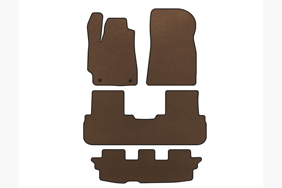 Toyota Highlander 2008–2013 EVA rohože do interiéru (3 rady, hnedé) Image