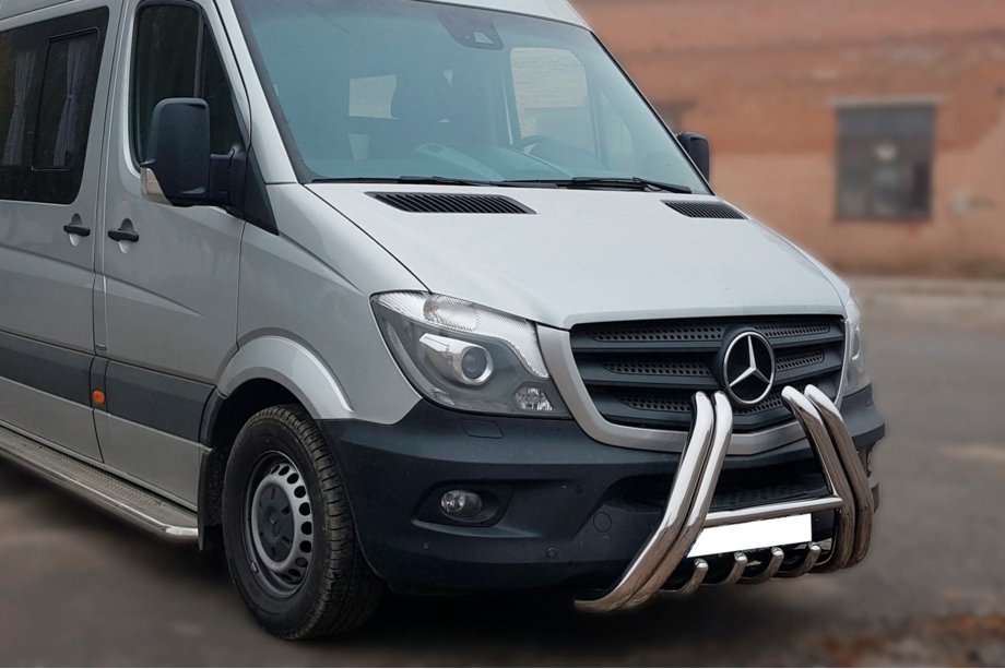 Mercedes Sprinter W906 2006–2018 Predný ochranný rám F1-01 (2013-2018, nerez) Fotografia 2