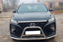 Hyundai Santa Fe 4 2018–2023 Predný ochranný rám "s fúzmi" WT006 (nerez) fotografia 1