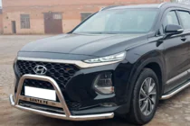 Hyundai Santa Fe 4 2018–2023 Predný ochranný rám "s fúzmi" WT006 (nerez) fotografia 2