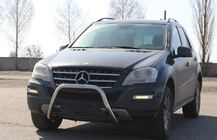 Mercedes ML W164 2005–2011 Predný ochranný rám WT006 (nerez) fotografia 2