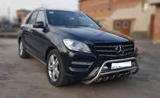 Mercedes GLE/ML class W166 2011–2018 Predný ochranný rám WT003 (nerez) fotografia 3