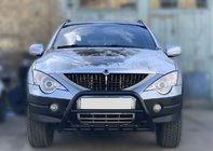 SsangYong Kyron 2005–2014 Predný ochranný rám Black WT003 (nerez) fotografia 1