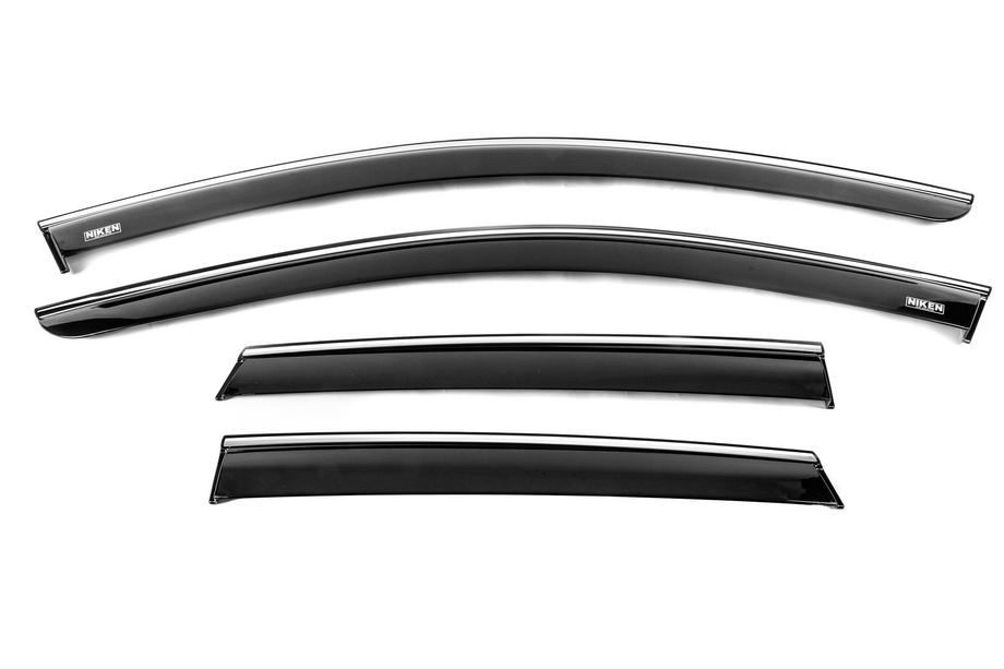 Volkswagen Taigo 2020– Okenné deflektory s chrómovou lištou (4 ks, Niken) Image